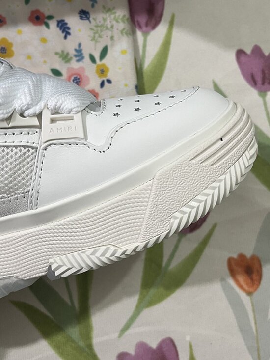 Amiri All-White Thick-Soled Deconstructed Sneakers - Picture 3 of 6